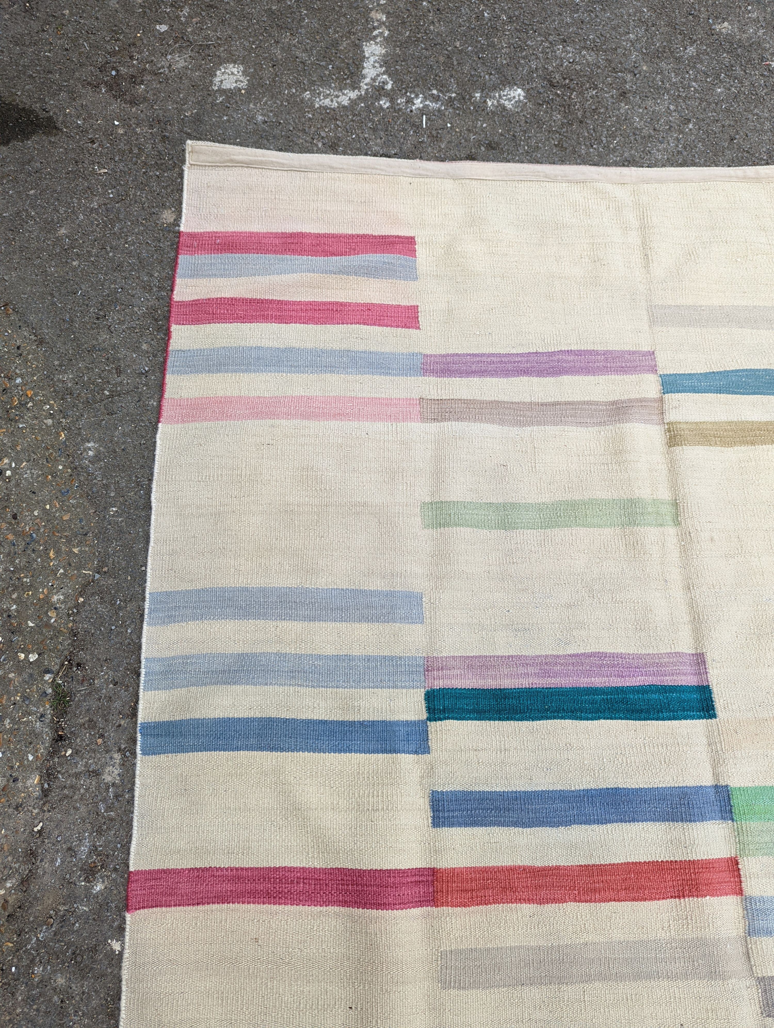 A contemporary Paul Smith inspired Kilim carpet, approx. 200 x 120